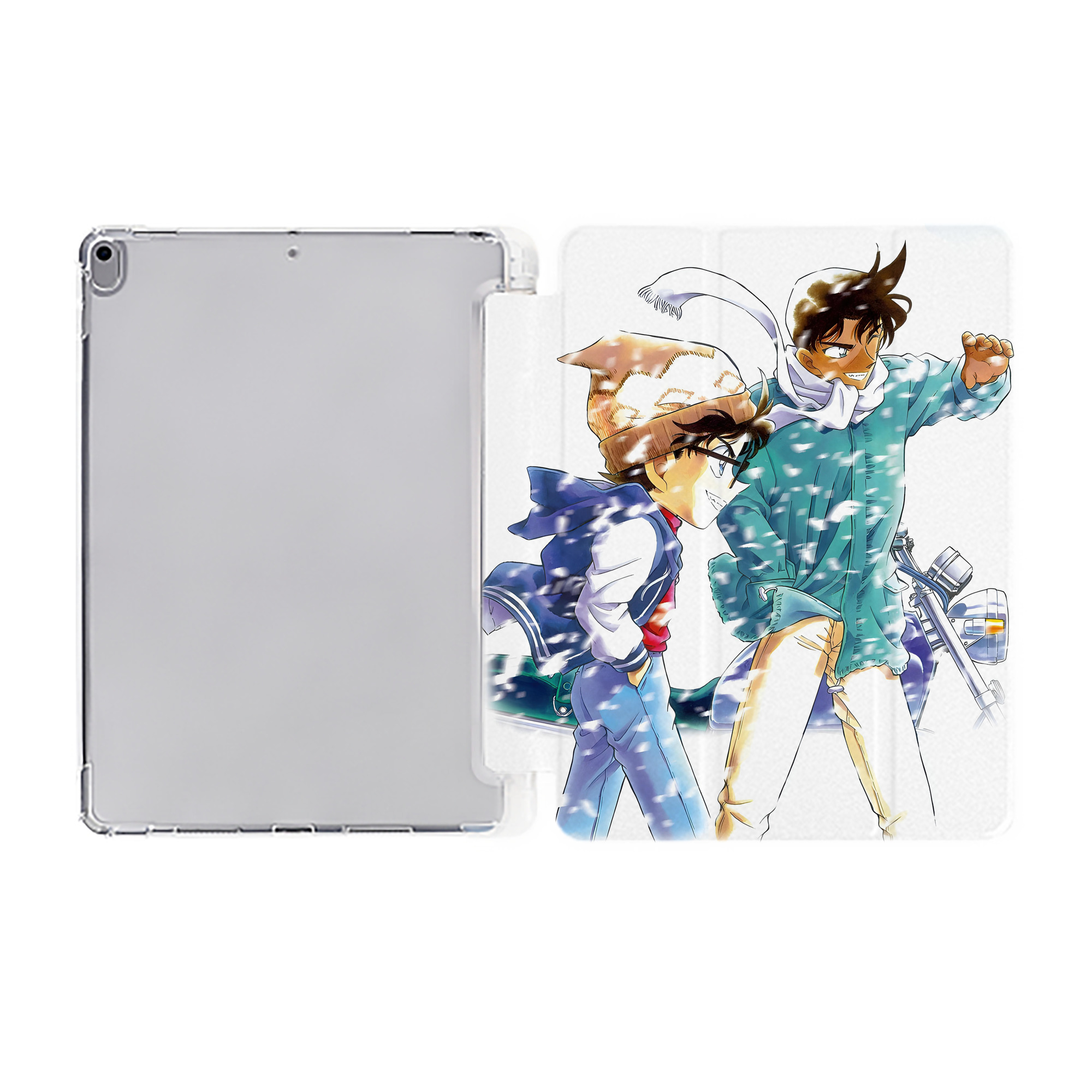 （画像用） 名探偵コナン Detective Conan IPad ケース ペン収納付き 三つ折りスタンド PUレザー×シリコン 対応機種9.5/10.5/10.9インチ